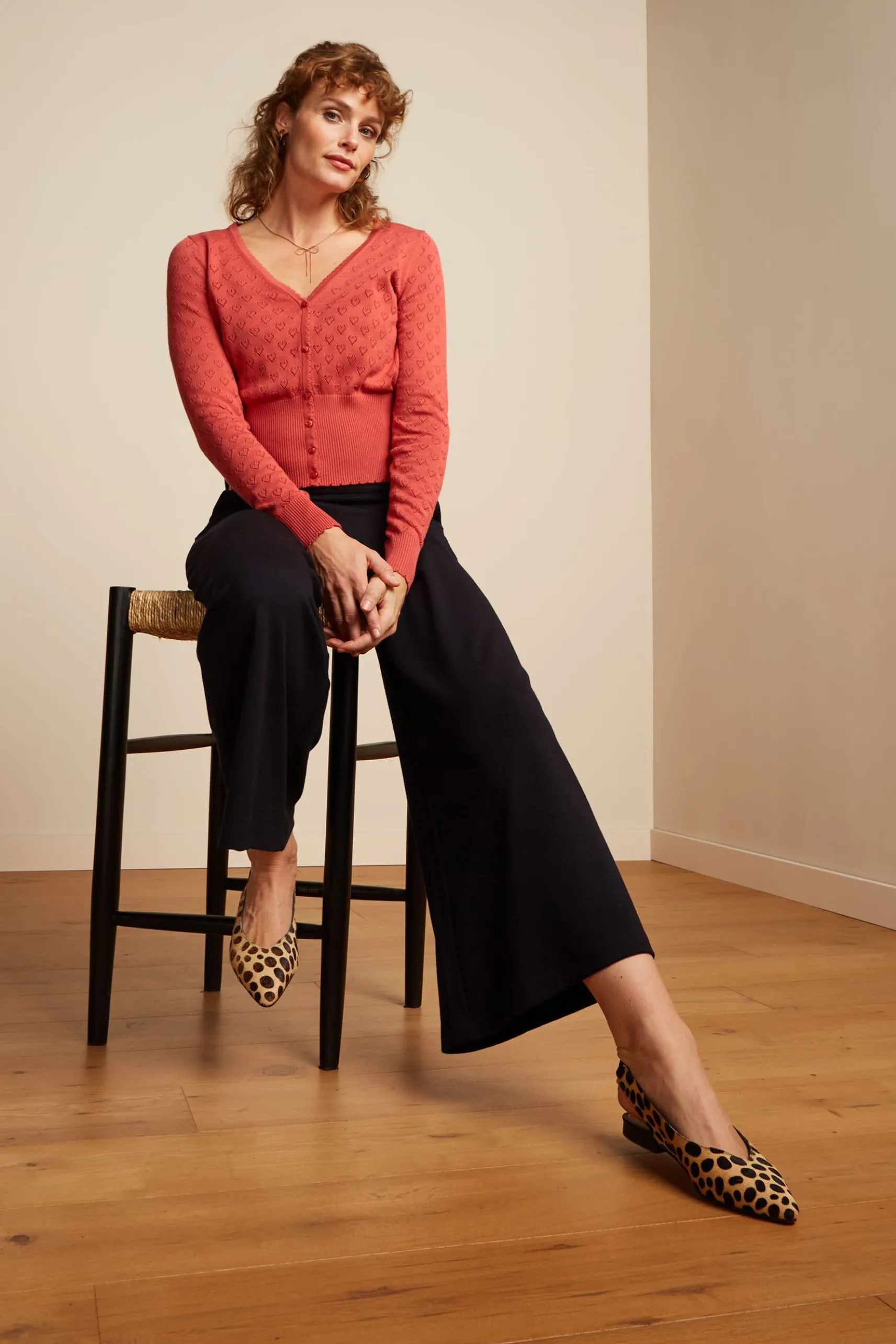 Border Palazzo Cropped Pants Milano Crepe