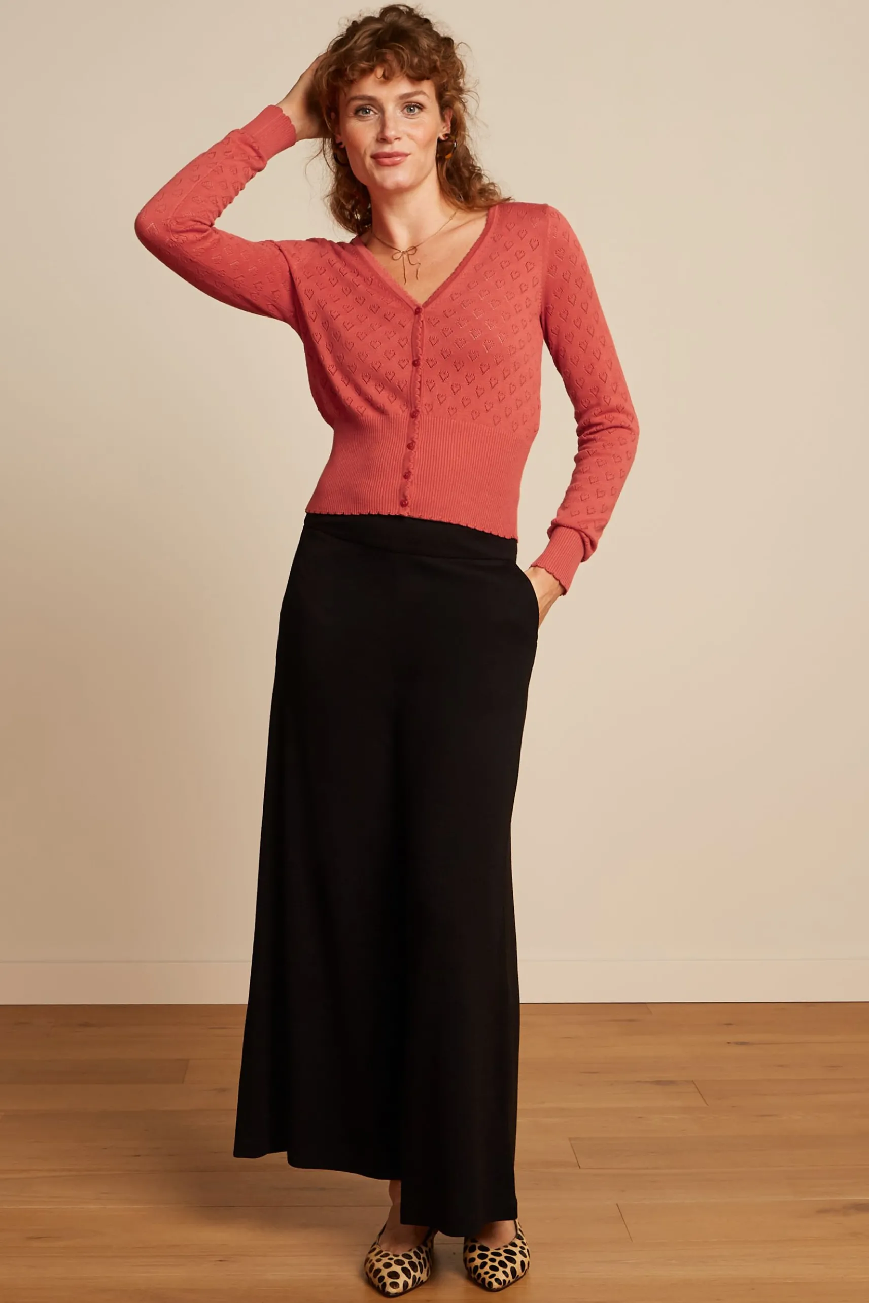 Border Palazzo Cropped Pants Milano Crepe