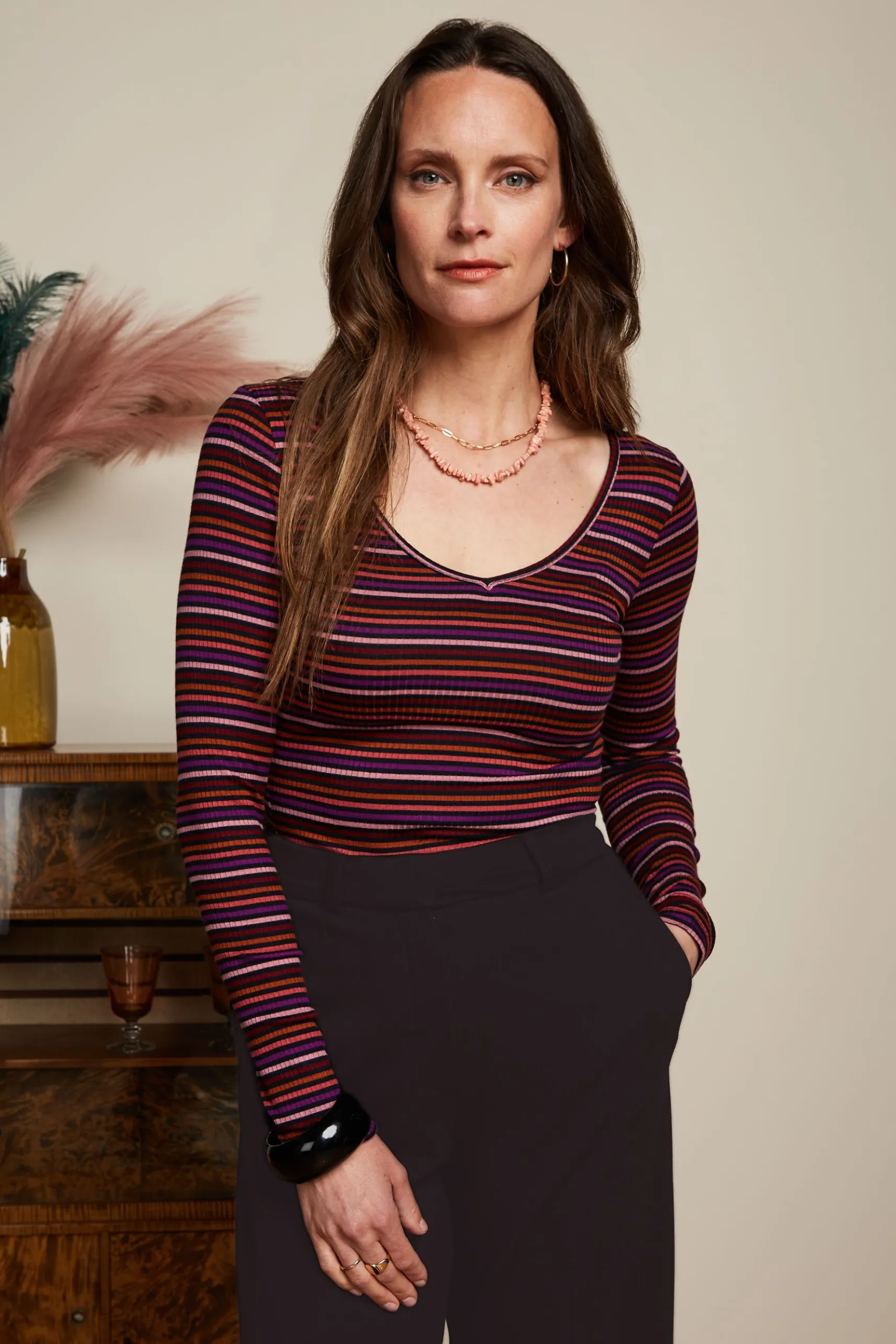 Carice V Top Rolla Stripe