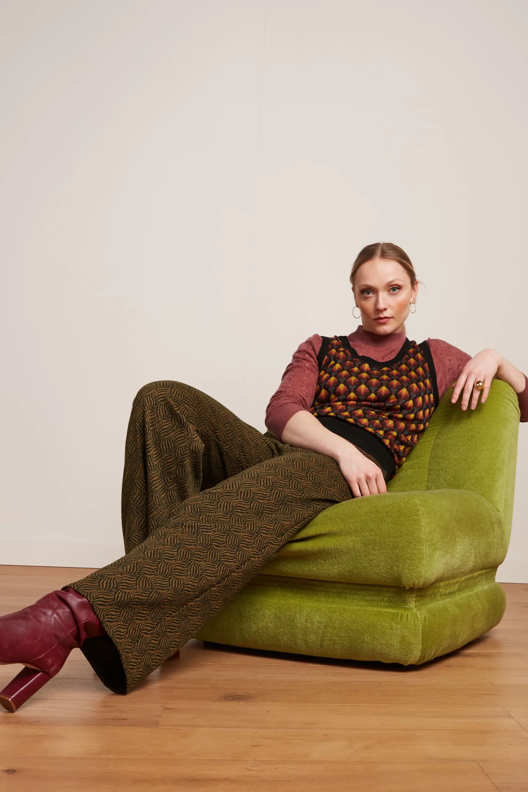 Federica Pants Ruby Jacquard