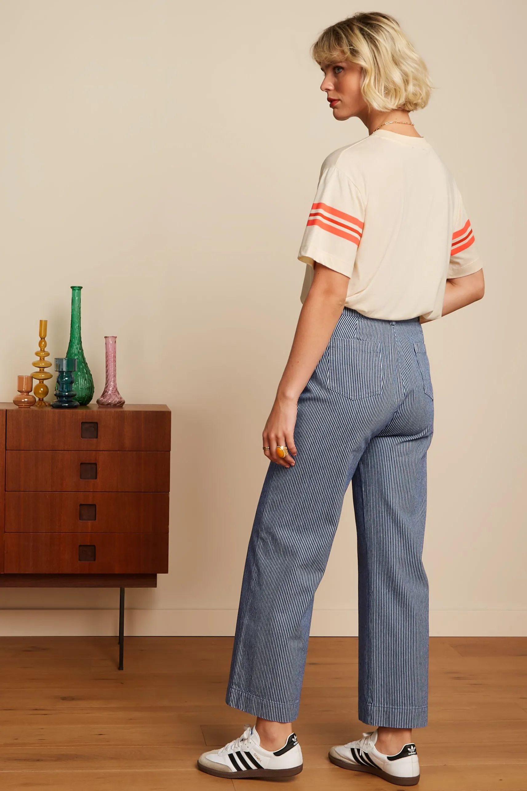 High Waist Pocket Pants Osei Stripe