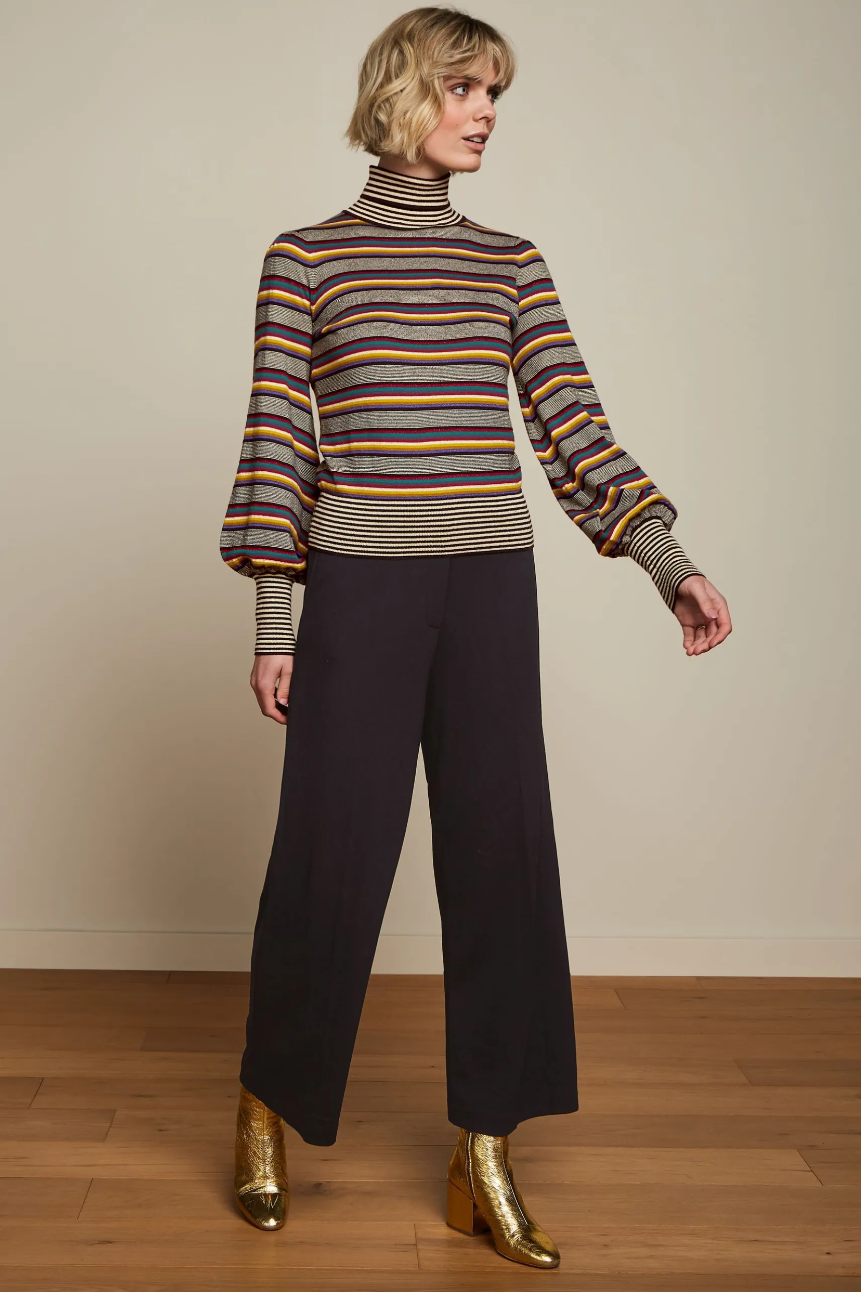 Maya Rollneck Top Sixties Stripe